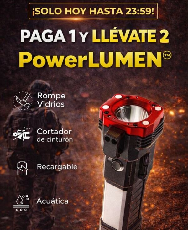 PAGA 1 E LLÉVATE 2 - PowerLUMEN™ Linterna militar indestructible estadounidense